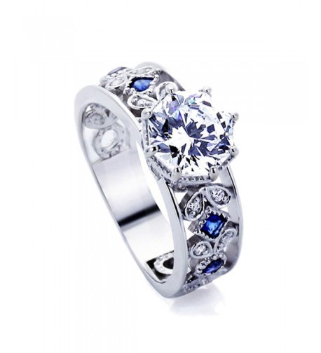 Sterling Simulated Sapphire Accent Engagement