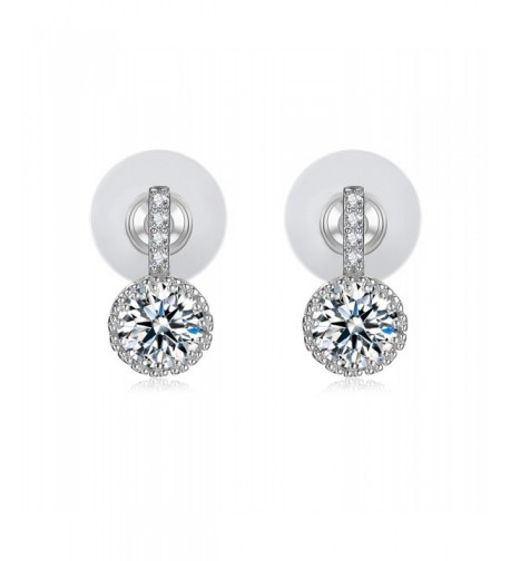 Cubic Zirconia Earrings White Gold Plated