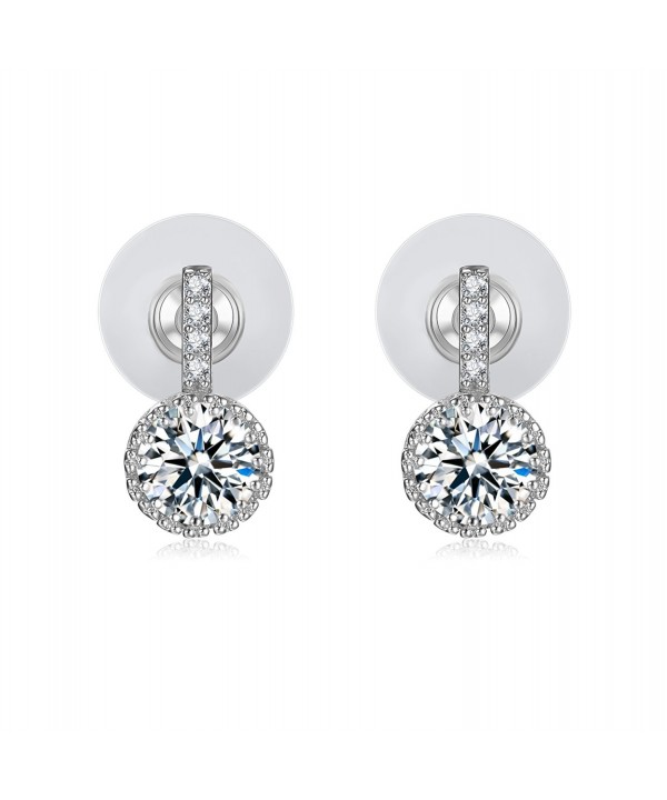 Cubic Zirconia Earrings White Gold Plated