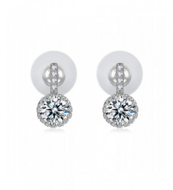 Cubic Zirconia Earrings White Gold Plated