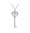 Diamond Heart Pendant Necklace Sterling Silver