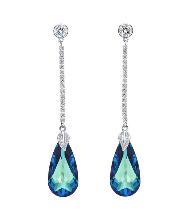 EleQueen Sterling Teardrop Earrings Swarovski