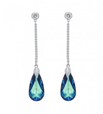 EleQueen Sterling Teardrop Earrings Swarovski