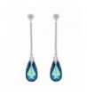 EleQueen Sterling Teardrop Earrings Swarovski