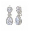 EVER FAITH Teardrop Earrings Silver Tone