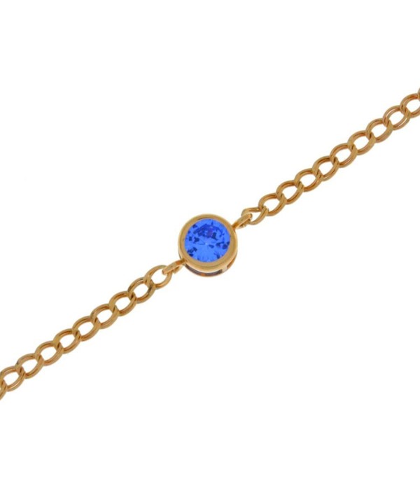 Simulated Tanzanite Bracelet Plated Sterling