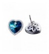 Blue Swarovski Crystal heart Earrings