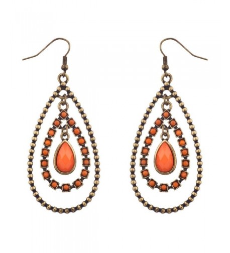 Lux Accessories Burnished Statement Earrings