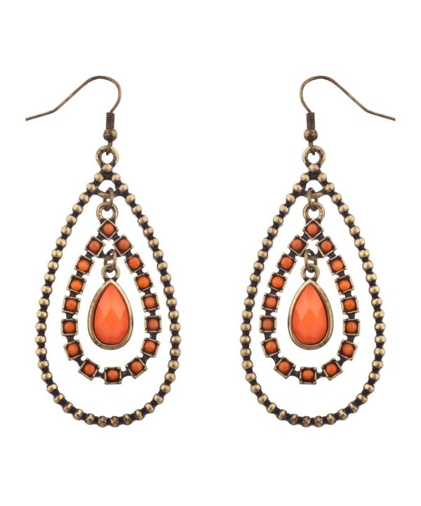 Lux Accessories Burnished Statement Earrings