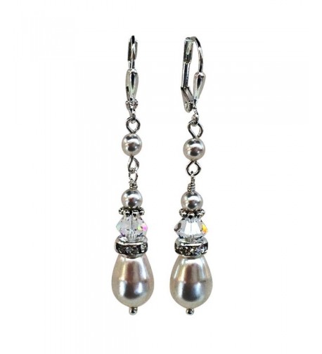 HisJewelsCreations Simulated Teardrop Earrings Swarovski