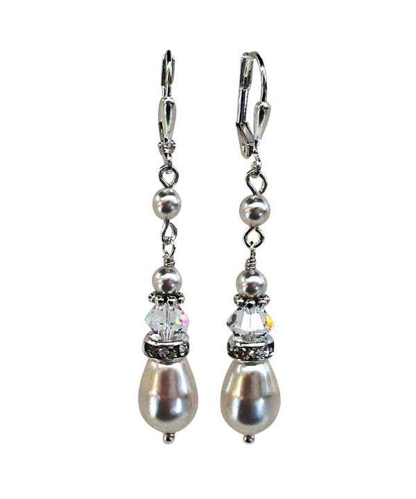 HisJewelsCreations Simulated Teardrop Earrings Swarovski