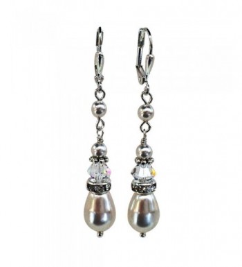 HisJewelsCreations Simulated Teardrop Earrings Swarovski