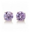 Sterling Silver Violet Setting Earrings