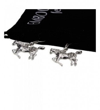 Galloping Prancing Crystal Earrings Jewelry