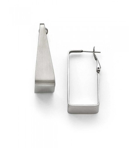 Chisel Stainless Brushed Rectangle Earring