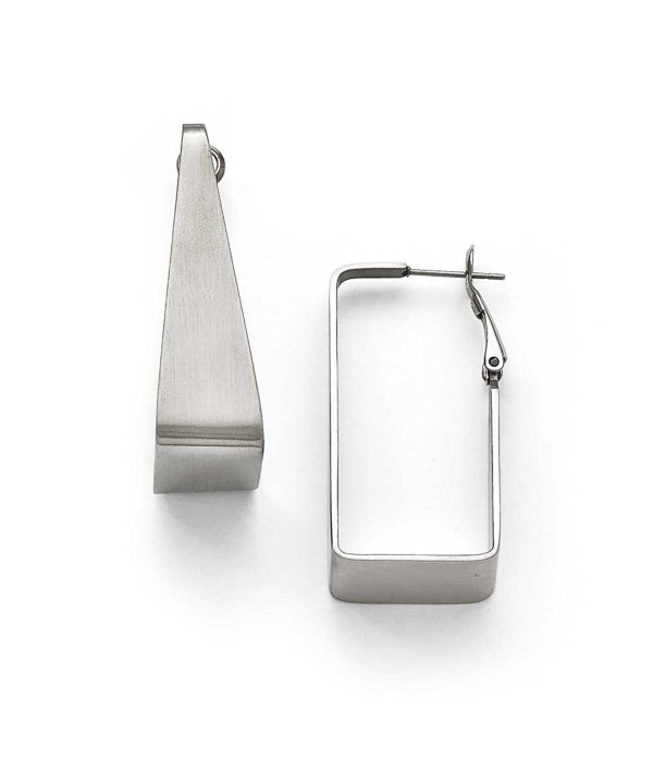 Chisel Stainless Brushed Rectangle Earring