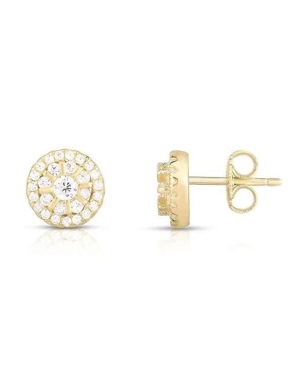 Yellow Plated Sterling Zirconia Earrings