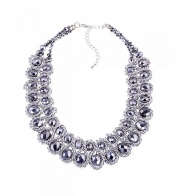 Jewelry Platinum Crystal Statement Necklaces