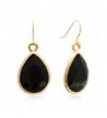 Black Crystal Dangle Earrings Yellow