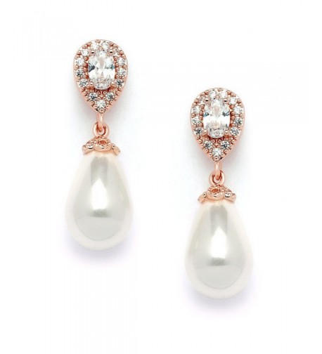 Mariell Pear Shaped Zirconia Wedding Earrings