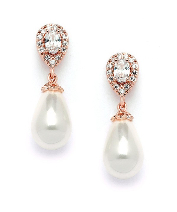 Mariell Pear Shaped Zirconia Wedding Earrings