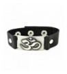 Om Bracelet Black Leather Adjustable