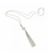 Y Shaped Tassel Necklace Sparkly Stainless