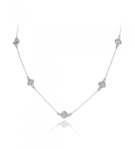 Sterling Silver Polished Station Necklace