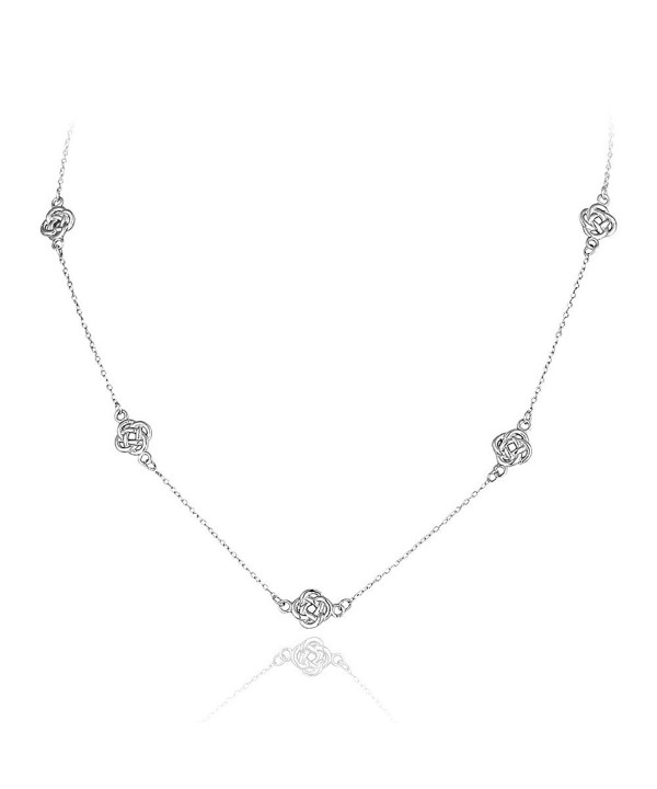 Sterling Silver Polished Station Necklace