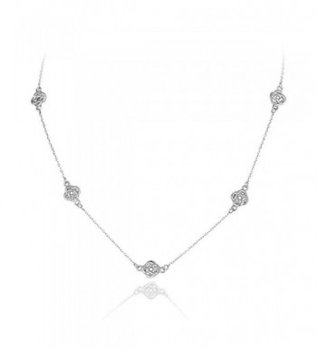 Sterling Silver Polished Station Necklace