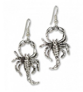 Gothic Scorpion Dangle Earrings Silver