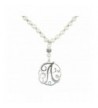 Monogram Silver Charm Glass Necklace