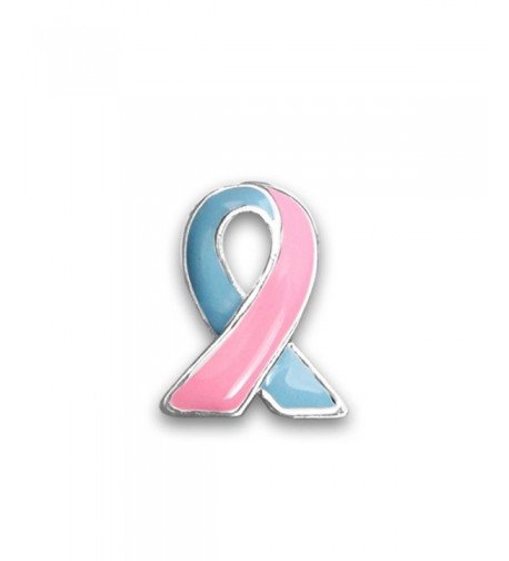 Pink Blue Ribbon Lapel Pin