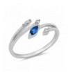 Marquise Simulated Sapphire Sterling Silver