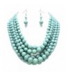 Statement Turquoise Stone simulated Necklace Earrings