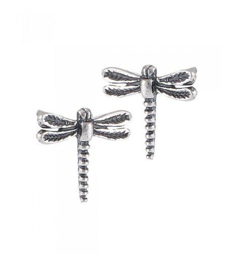 Sterling Silver Garden Dragonfly Earrings