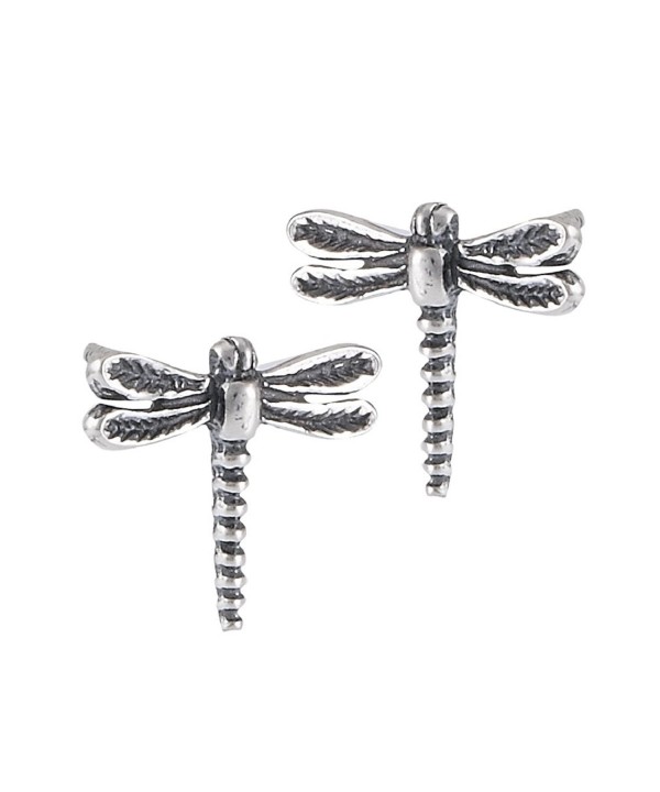 Sterling Silver Garden Dragonfly Earrings