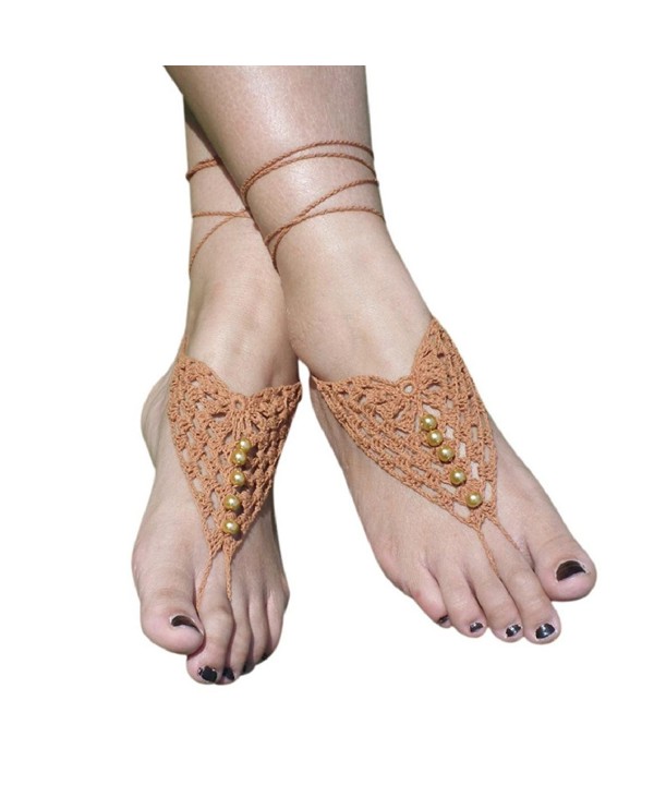 SusenstoneBarefoot Beach Sandals Crochet Anklet SusenstoneBarefoot Beach Sandals Crochet Anklet