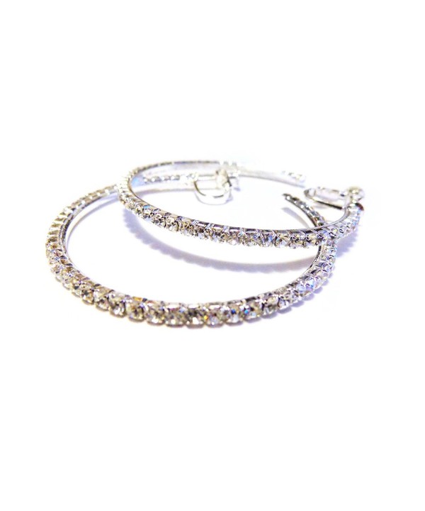 Clip Earrings Silver Crystal Pierced