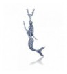 Swimming Mermaid Pendant Sterling Necklace