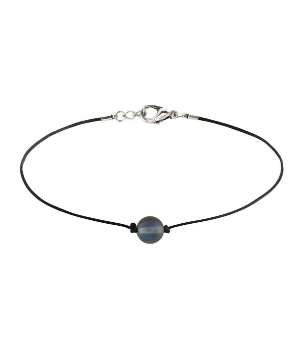 Genuine Stone Leather Choker Necklace