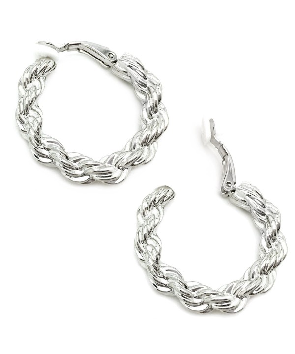 Sparkly Bride Earrings Braided Rhodium