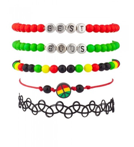 Lux Accessories Marijuana Rasta Bracelet