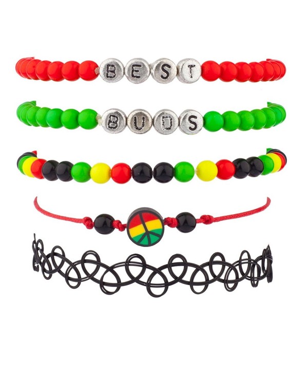 Lux Accessories Marijuana Rasta Bracelet