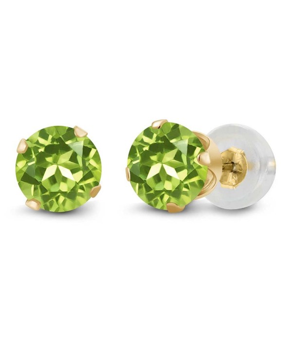 Round Peridot Yellow 4 prong Earrings