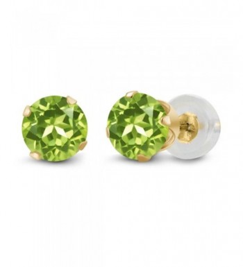 Round Peridot Yellow 4 prong Earrings