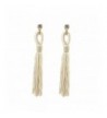 Tassel Fringe Drop Earrings White