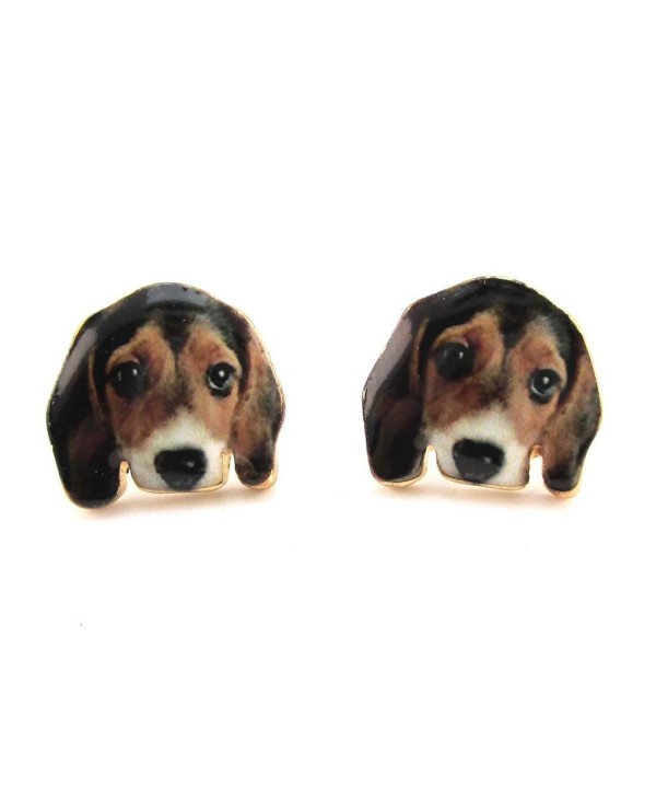 Daisies Beagle Portrait Earrings Jewelry