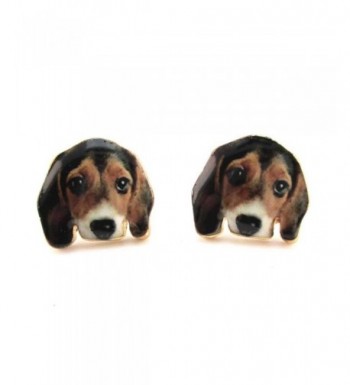 Daisies Beagle Portrait Earrings Jewelry
