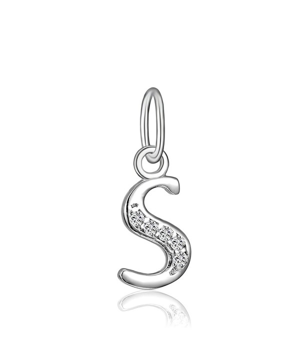 Sterling Zirconia Alphabet Dangling Letter S